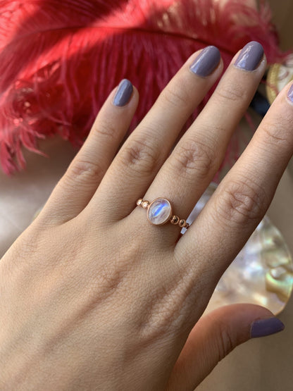 Ay Taşı Hera Rose Gold Yüzük