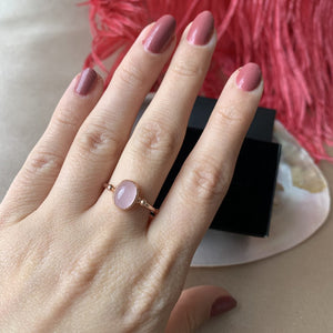 Pembe Kuvars Basic Rose Gold Yüzük