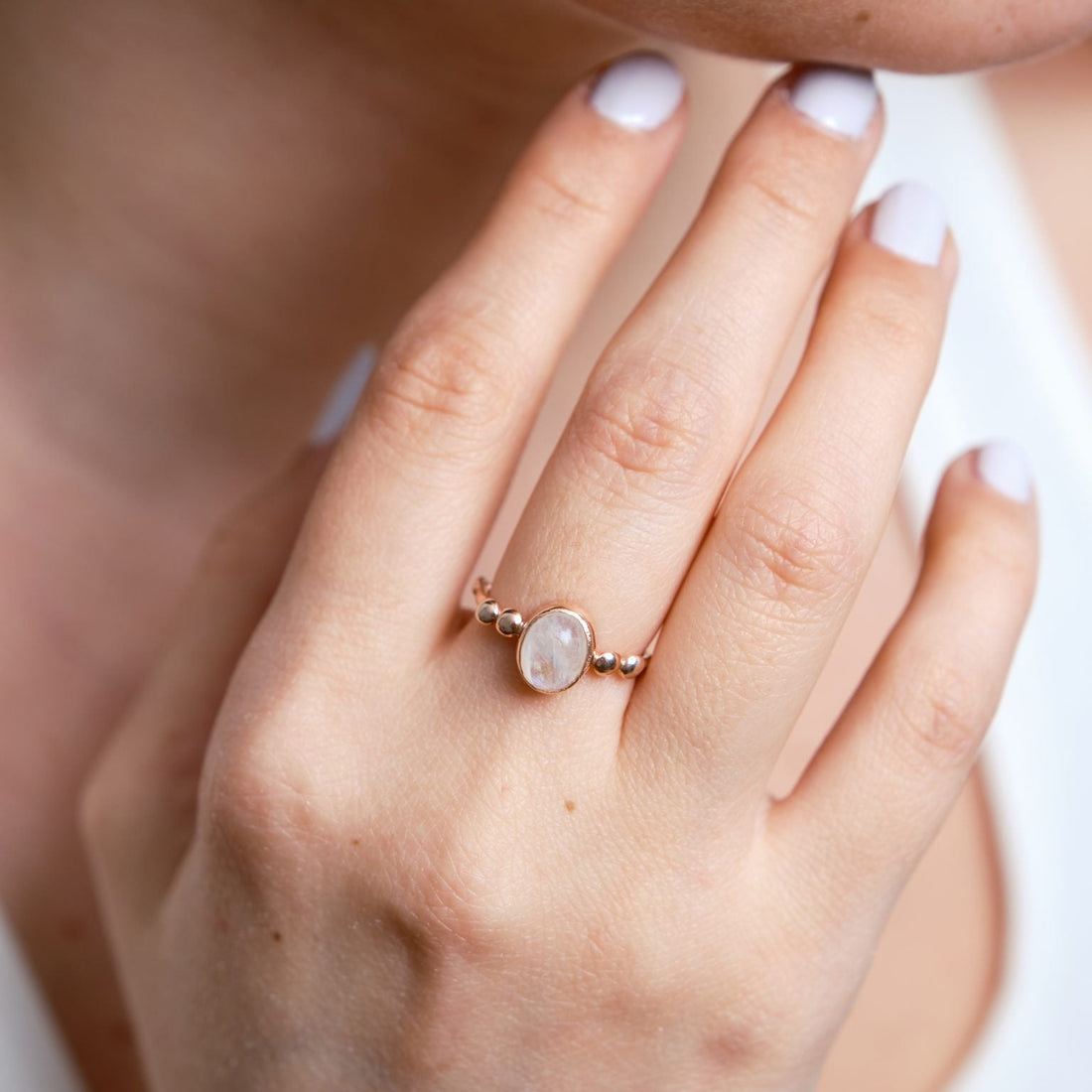 Ay Taşı Hera Rose Gold Yüzük