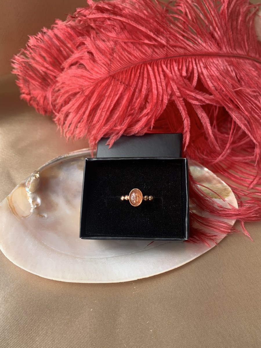 Güneş Taşı Hera Rose Gold Yüzük