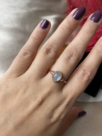 Akuamarin Diana Rose Gold Yüzük
