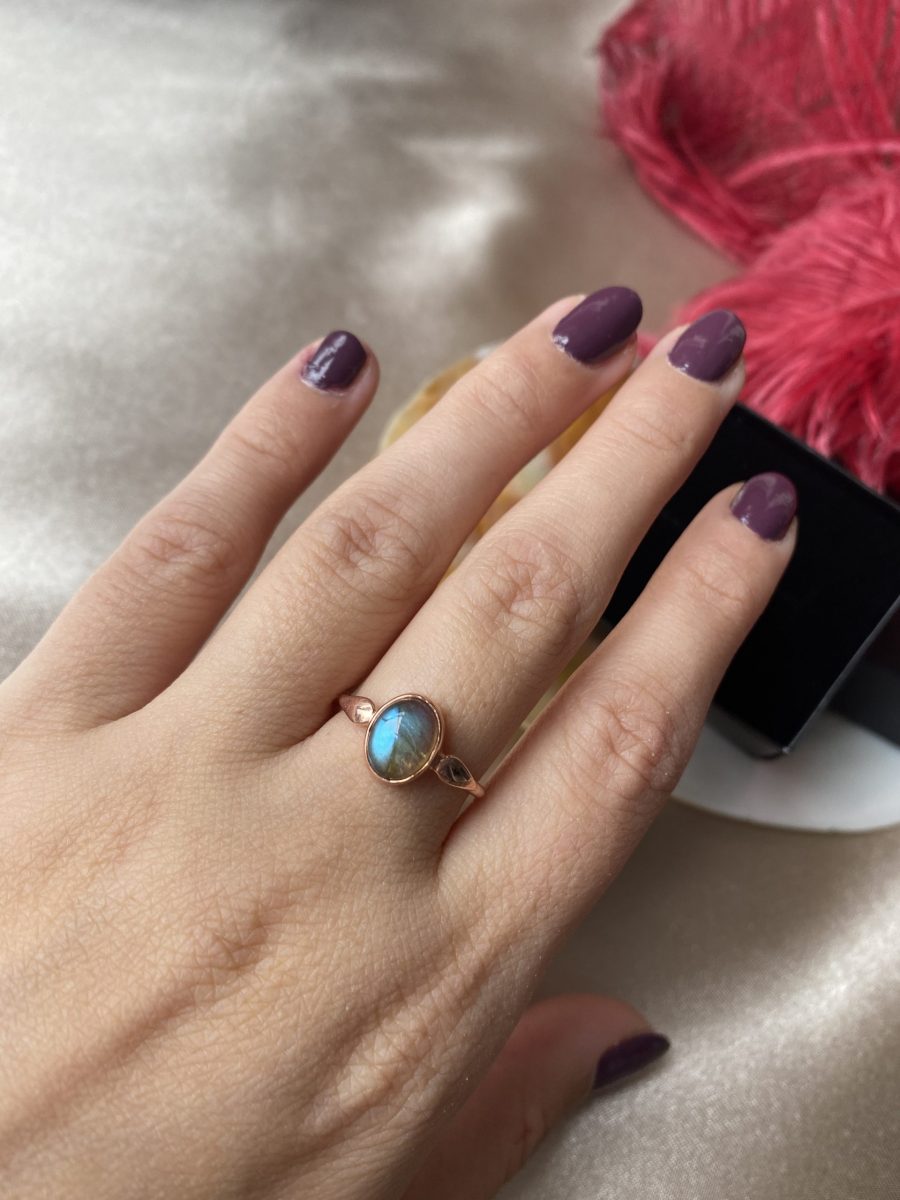 Labradorit Mary Rose Gold Yüzük