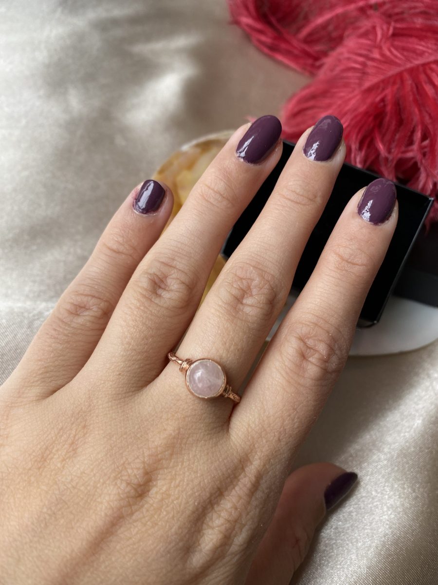 Pembe Kuvars Yuvarlak Rose Gold Yüzük