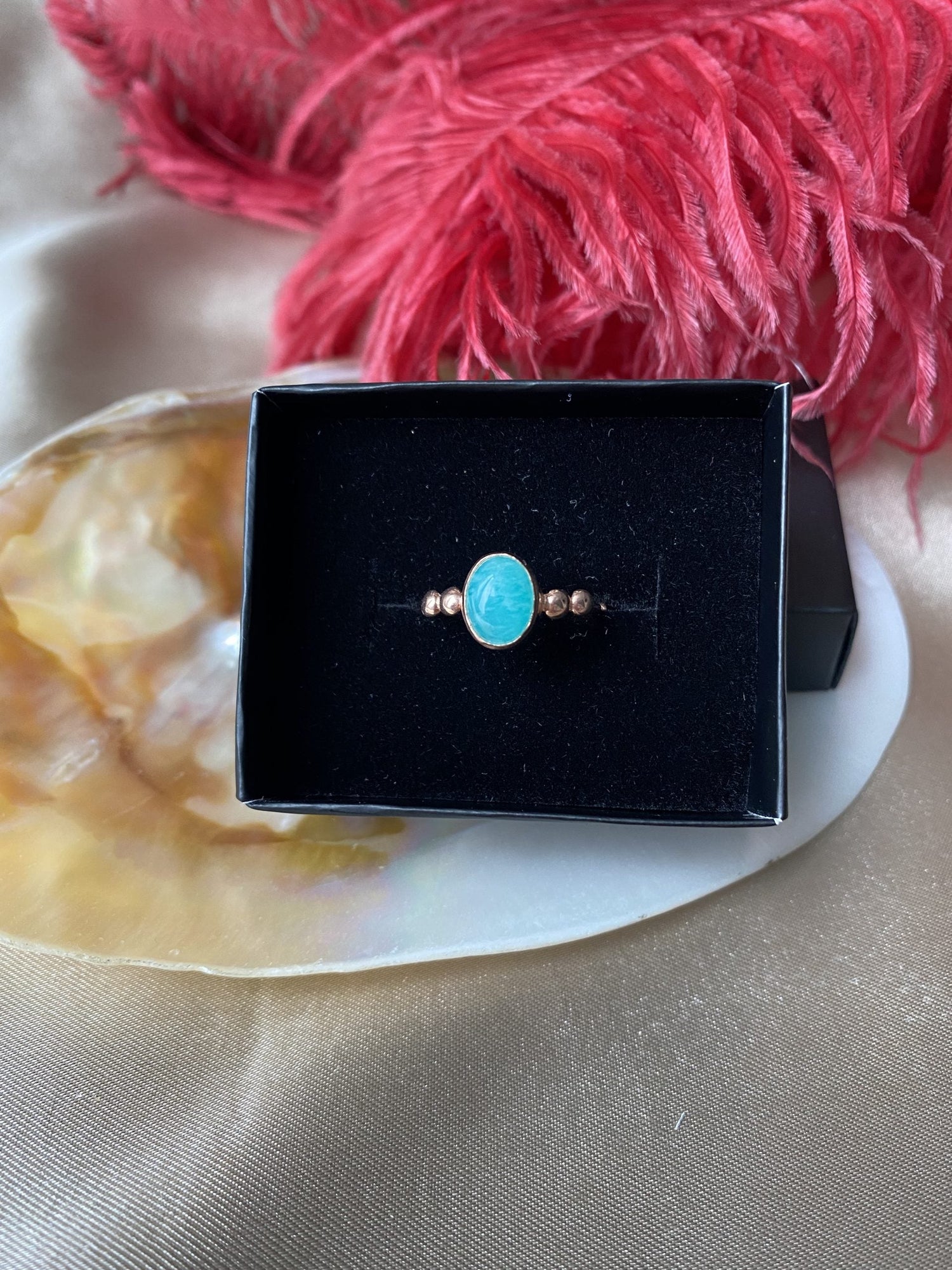 Amazonit Hera Rose Gold Yüzük