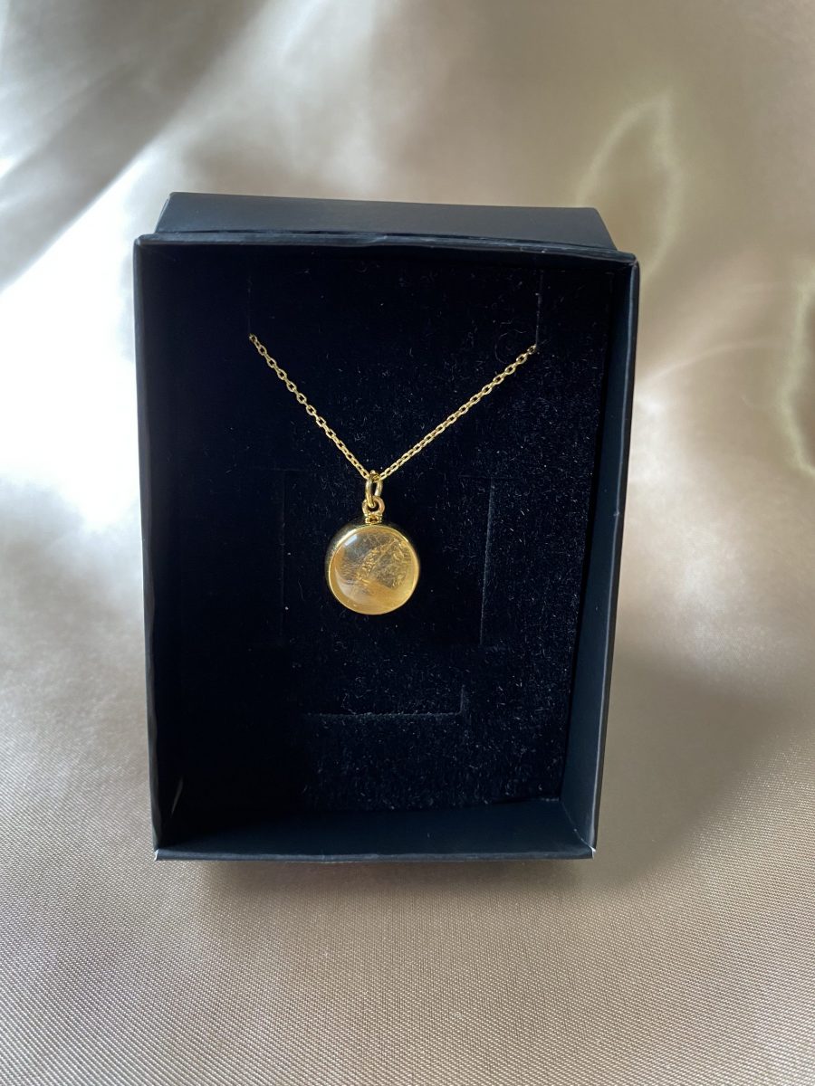 Sitrin Büyük Yuvarlak Gold Kolye