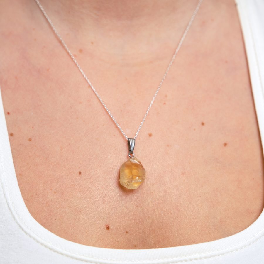 Sitrin İşlenmemiş Kolye