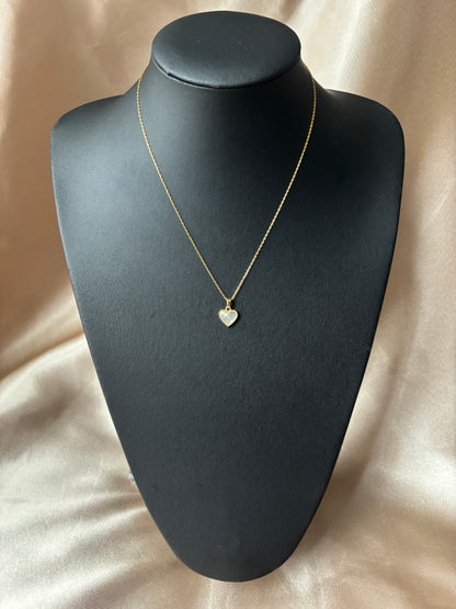 Kristal Kuvars Tiny Heart Gold Kolye