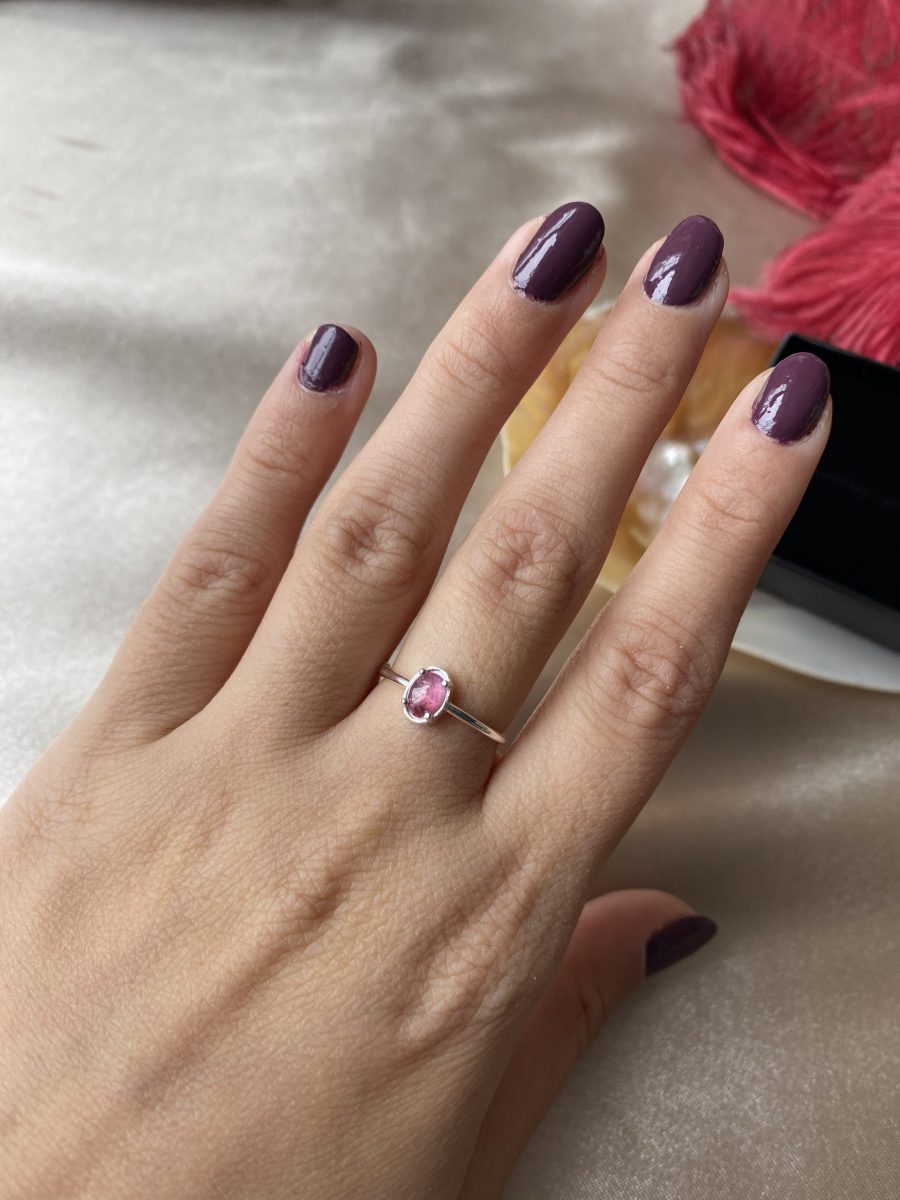 Turmalin Minimal Gümüş Yüzük