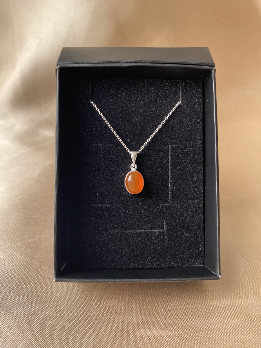 Akik Minimal Gümüş Kolye