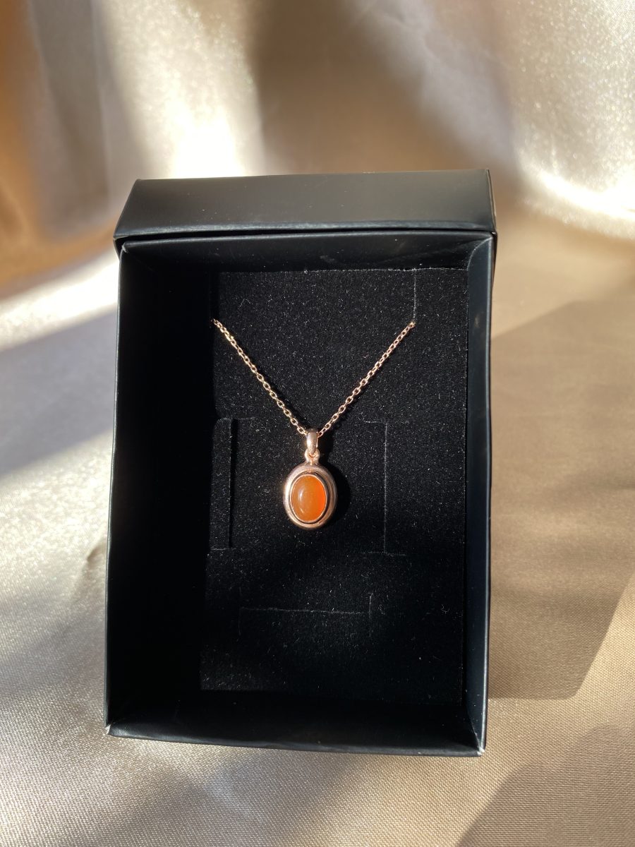 Akik Minimal Vintage Rose Gold Kolye